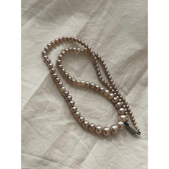 Vintage Cream & Beige Faux Pearl 1-Strand Necklace - Picture 6 of 7